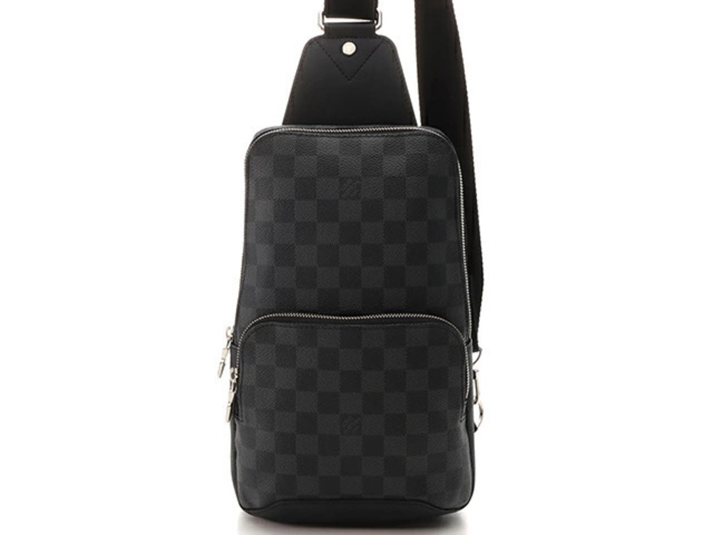 Louis Vuitton Waist Pouch Clutch Body Bag Damier Graphite Black Avenue Sling
